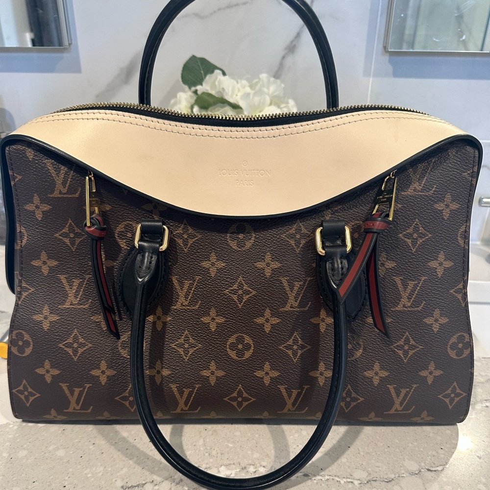 Louis Vuitton Tuileries Monogram Bag Canvas with Cream Leather